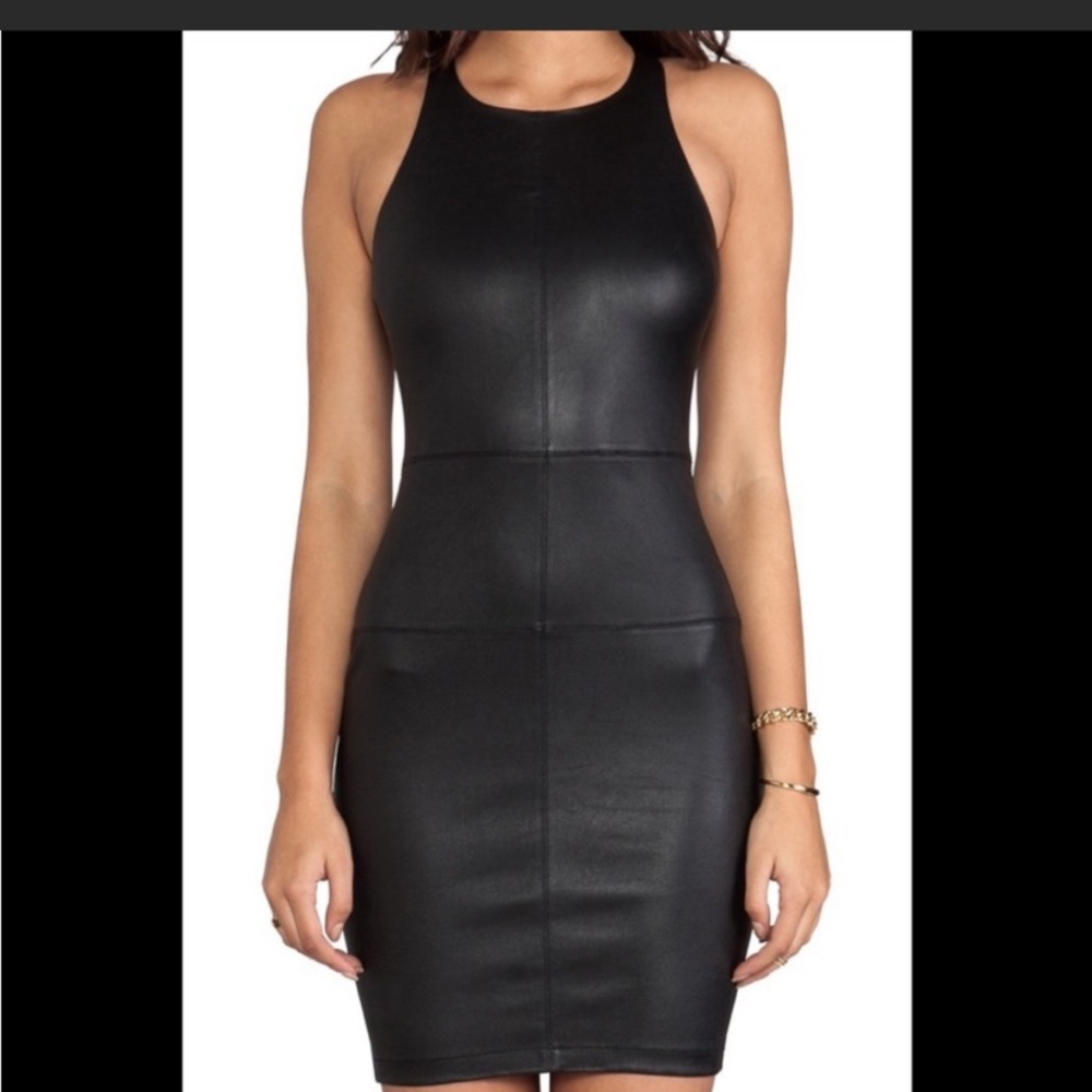 Elizabeth and James black lamb leather dress size 2 tank dress.
